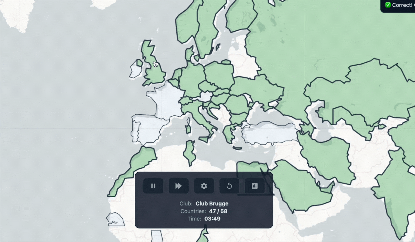 Football Mode Preview - Interactive preview of football-based geography learning